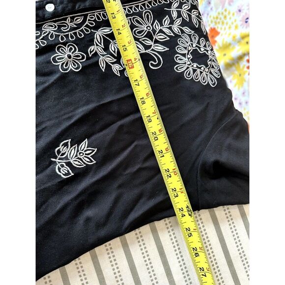 Ulla Popken Women's Blouse Button Up Women's Size 2XL (16/18) Rayon Embroidered - Picture 6 of 7